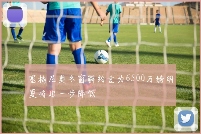塞梅尼奥冬窗解约金为6500万镑明夏将进一步降低